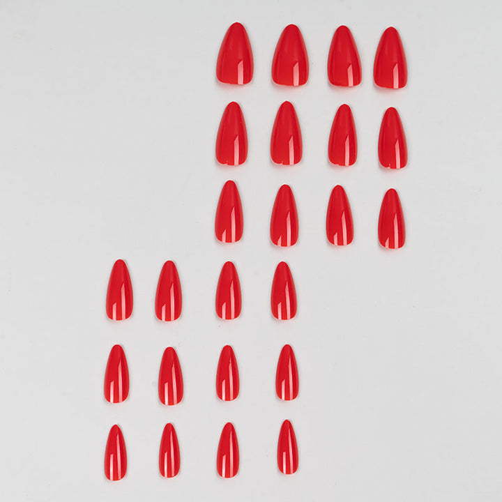 Glossy Almond-Shaped Press-On Nails