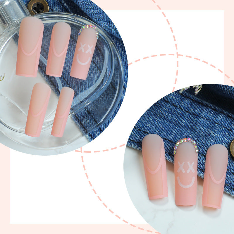 Decorative Press-On Nail Set with Playful Designs kalsten