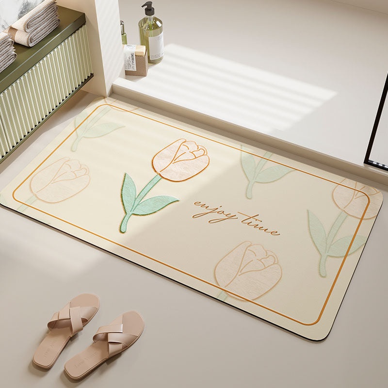Soft Floral Bath Mat Kalsten