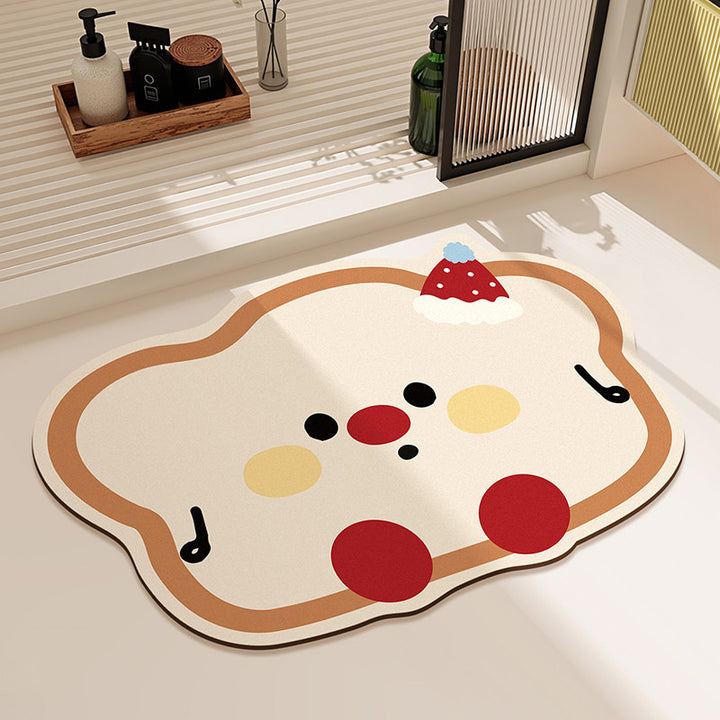 Playful Apple-Shaped Bath Mat