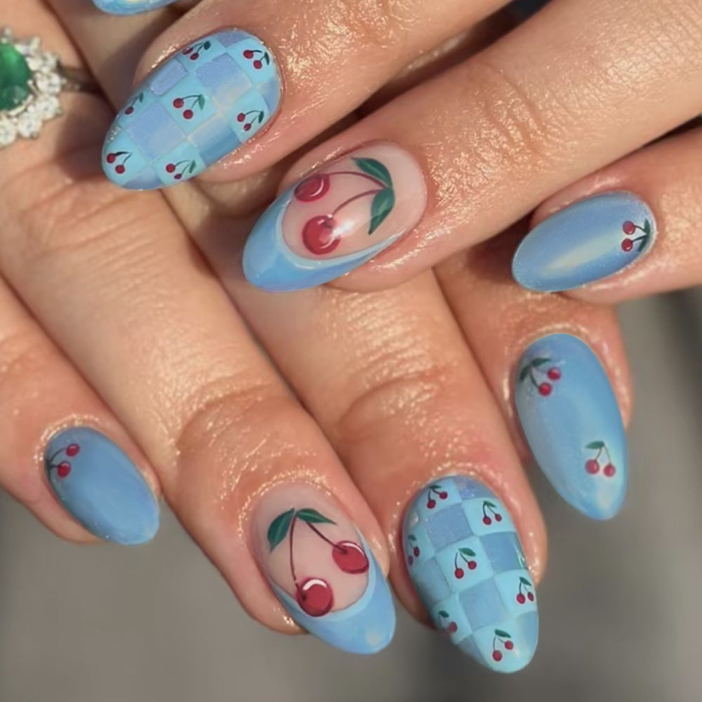Cherry Blossom-Themed Press-On Nail Art Set Kalsten