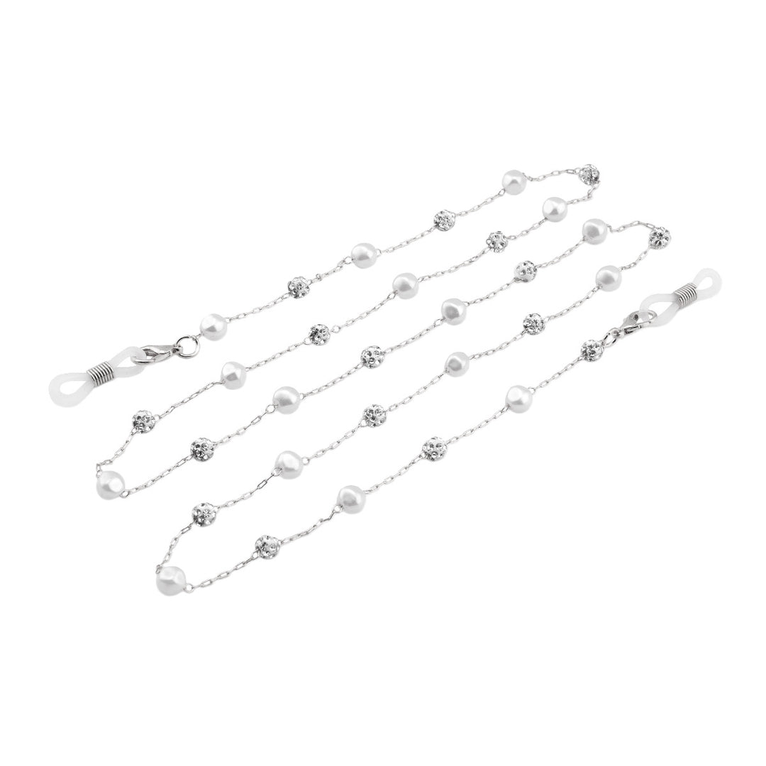 Elegant Crystal and Pearl Eyewear Chain Kalsten
