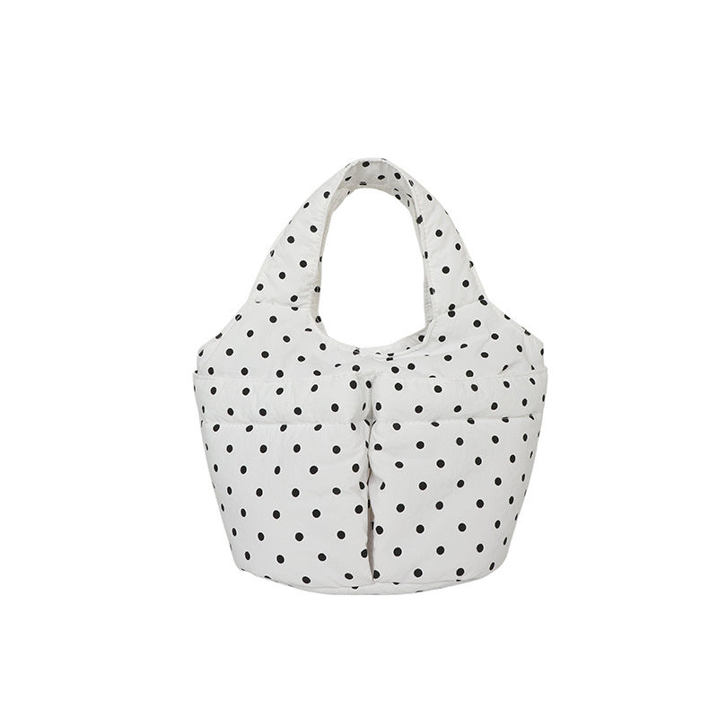 Quilted Polka Dot Utility Tote