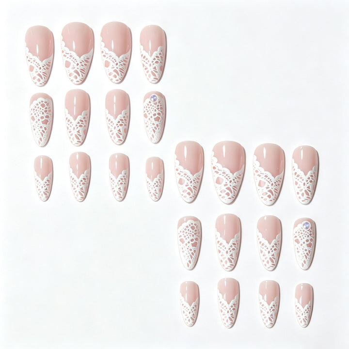 Elegant Lace-Detail Nail Art
