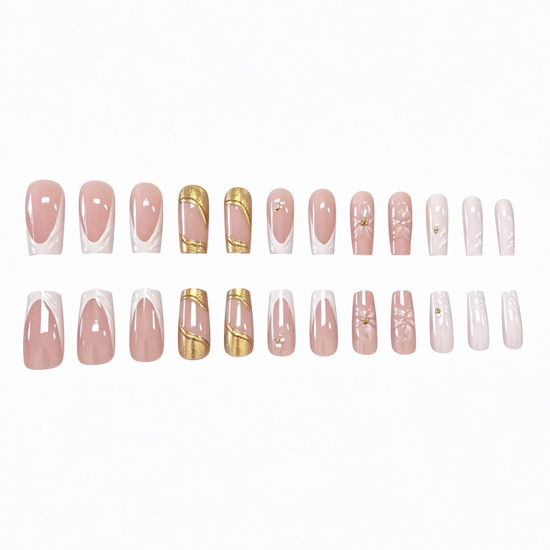 Elegant 3D Floral Acrylic Nail Art Extensions Kalsten