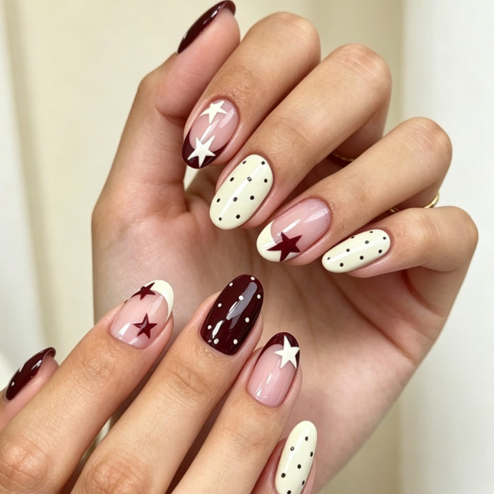 Artificial nails with modern night motif Kalsten