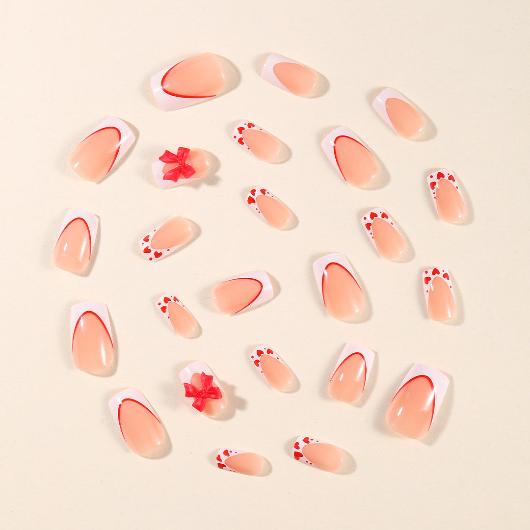 Romantic Heart-Accent Nail Art Extensions Kalsten