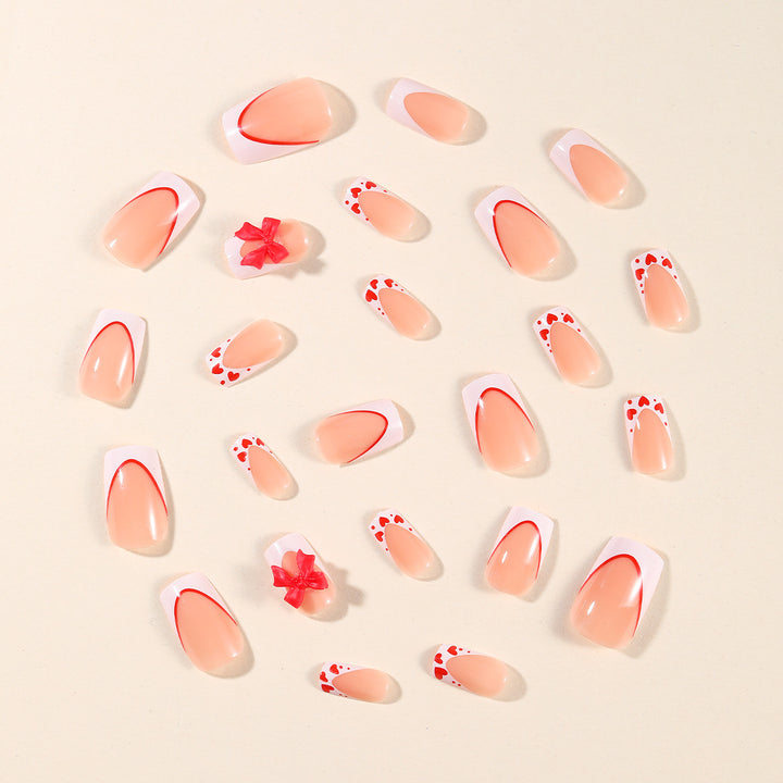 Romantic Heart-Accent Nail Art Extensions Kalsten