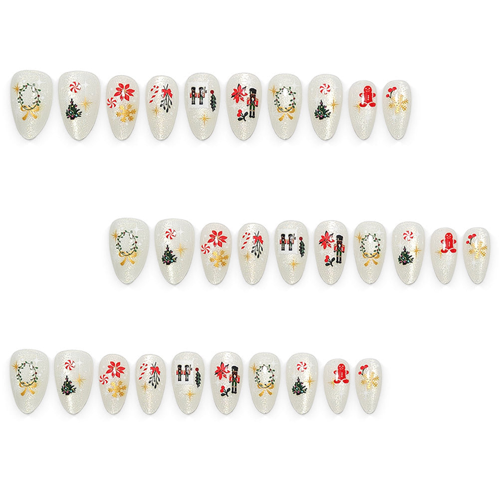 Elegant artificial nails with festive Christmas motifs Kalsten