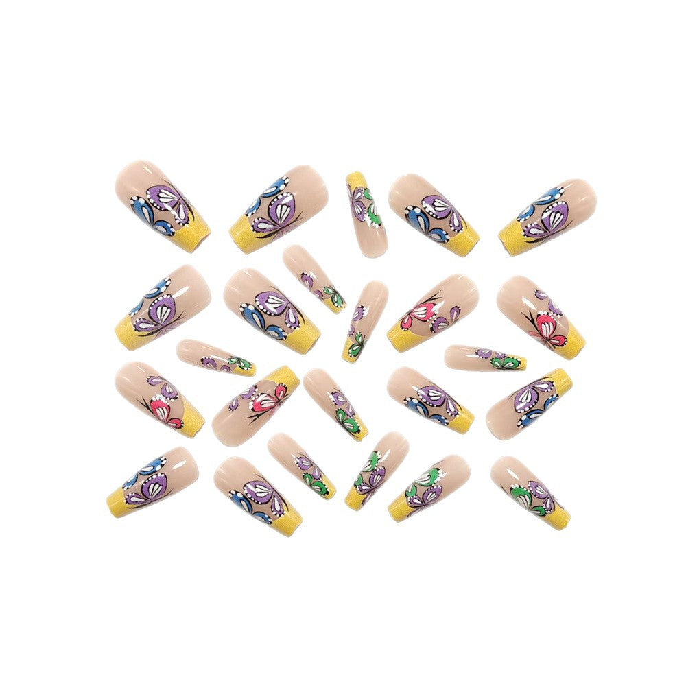 Nail set with intricate butterfly design Kalsten