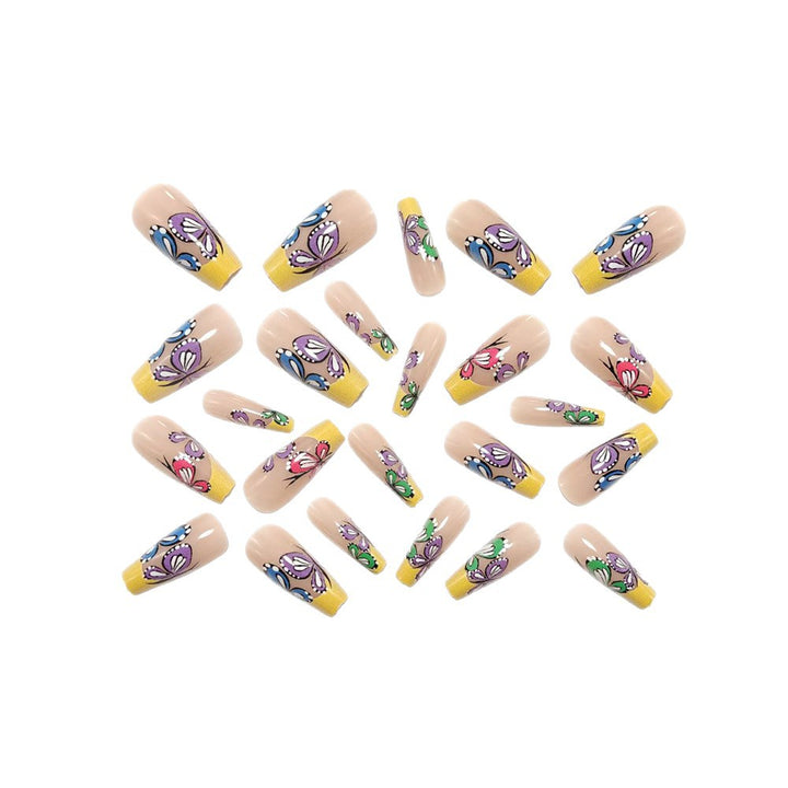 Nail set with intricate butterfly design Kalsten