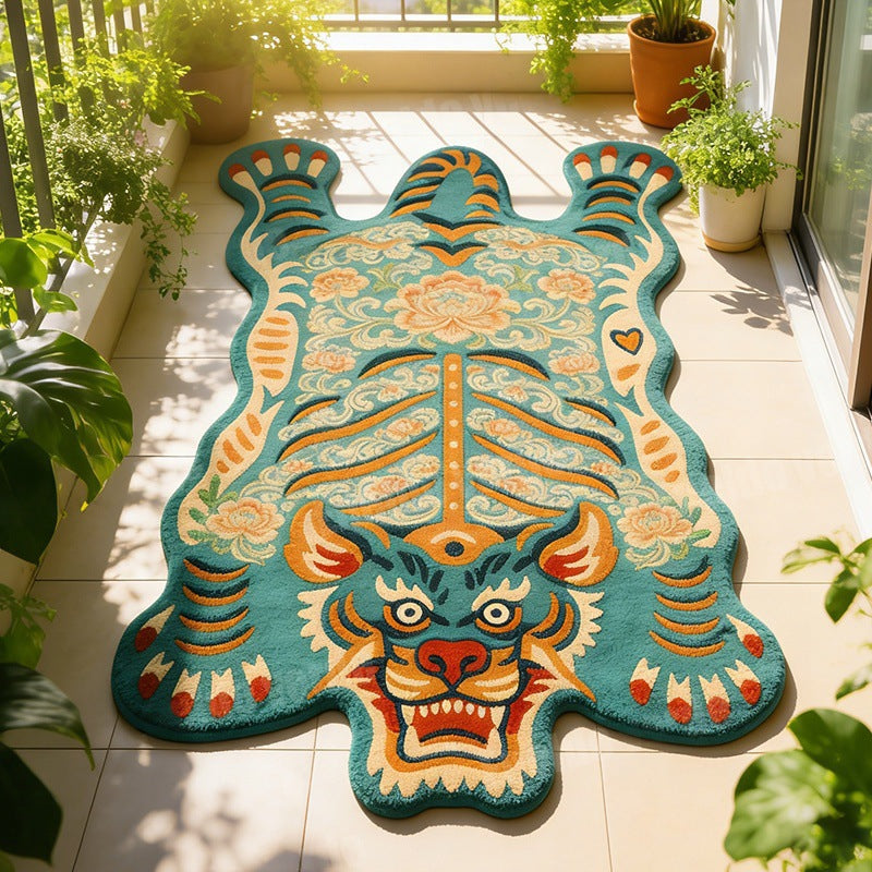 Artistic Tiger-Shaped Area Rug