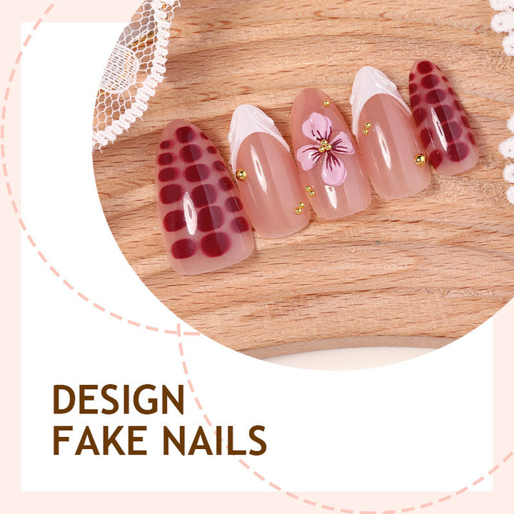 Nail art set with decorative floral and glamorous design Kalsten