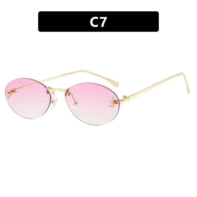 Women's fashionable sunglasses with elegant mirrored lens front and delicate metal frame Kalsten