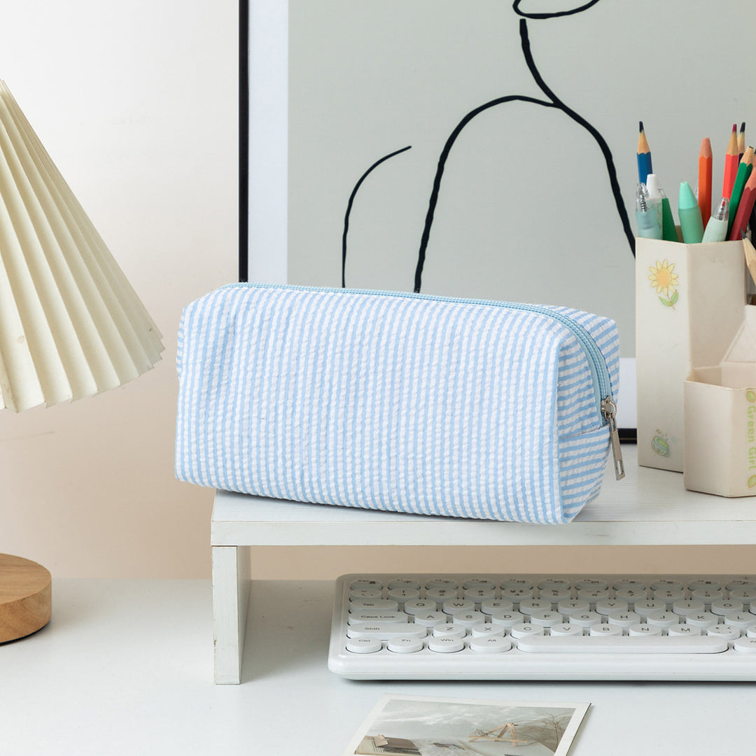 Striped Zippered Pencil Case Bag Kalsten