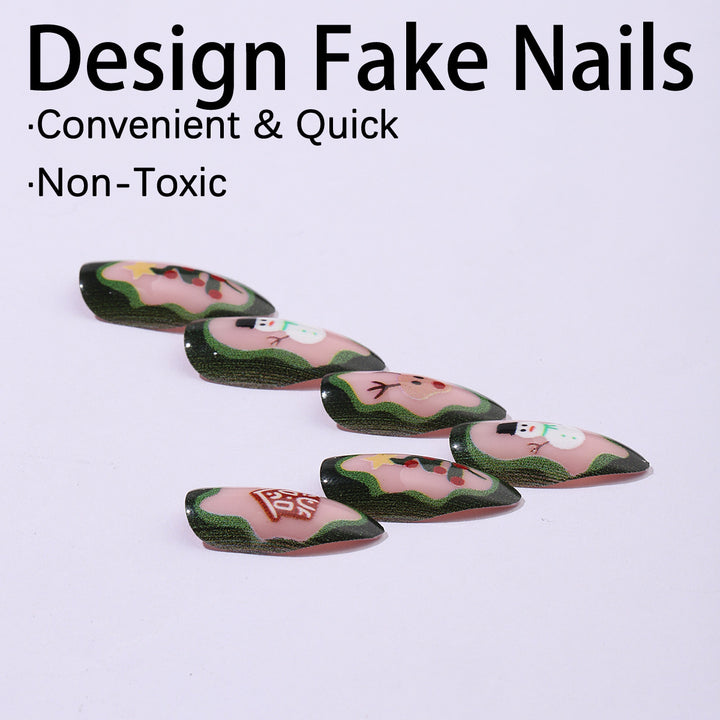 Creative nail set with festive Christmas motifs and shine Kalsten