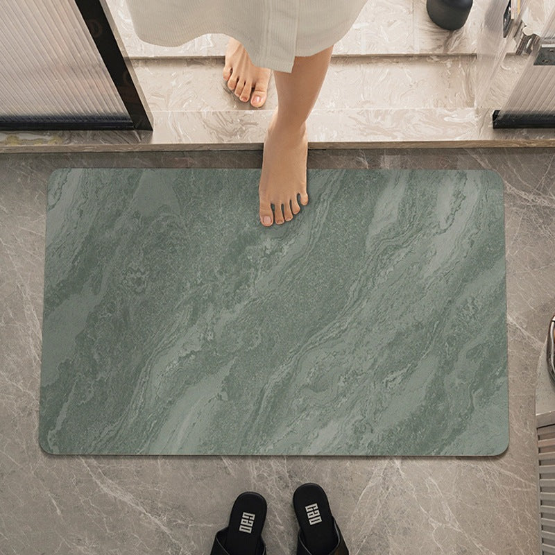 Marble-Effect Soft Bath Mat