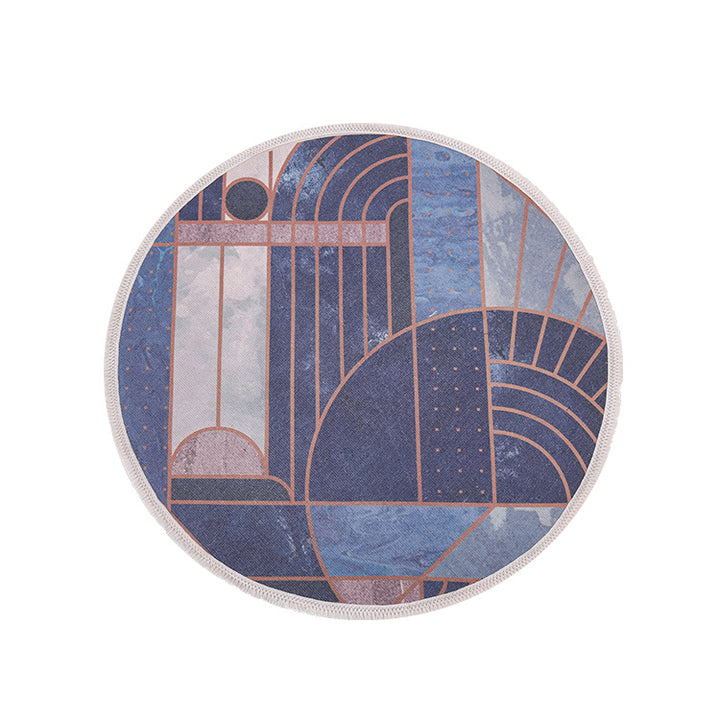 Round Decorative Living Room Carpet with Modern Geometric Pattern Kalsten