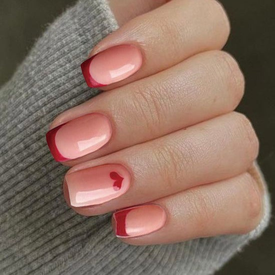 Heart-Shaped Custom Nail Art Kalsten