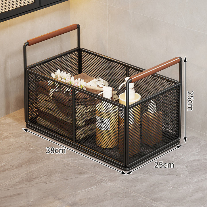 Rolling Ventilated Laundry Storage Cart with Handles
