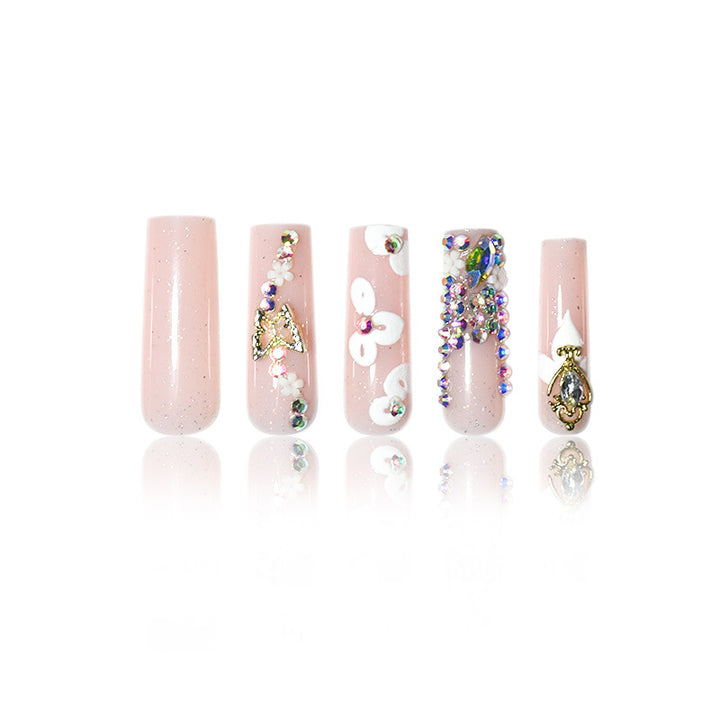 Floral Decorative Press-On Nail Extensions Kalsten