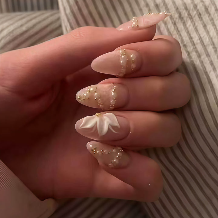 Elegant 3D Floral Nail Art Design Kalsten