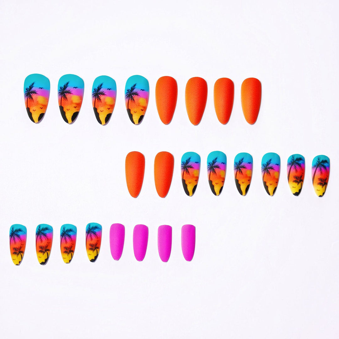 Creative Art Nails with Tropical Palm Motif Kalsten