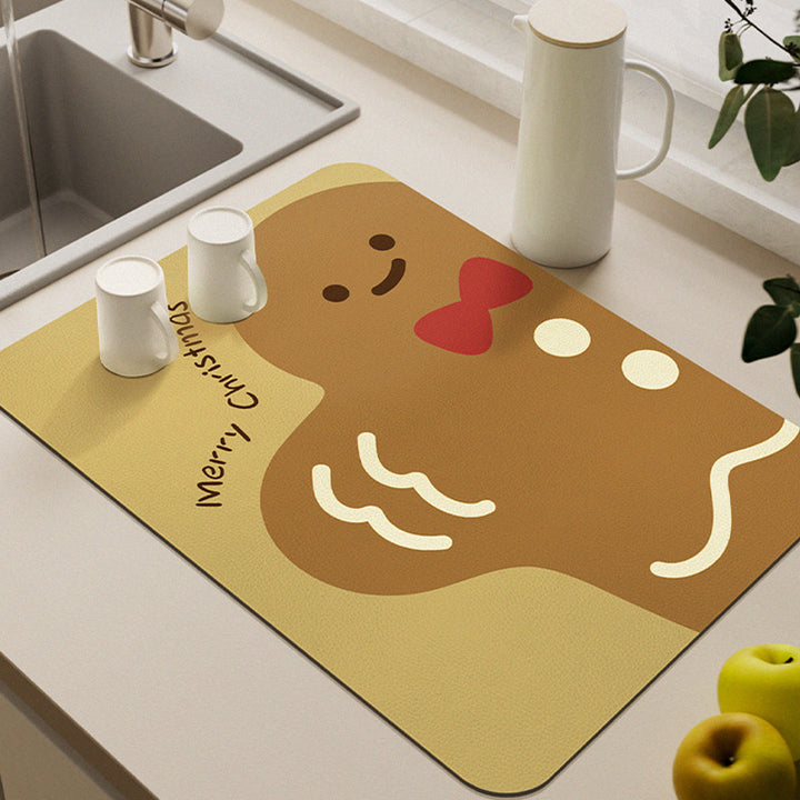 Festive Santa-Themed Kitchen Mat