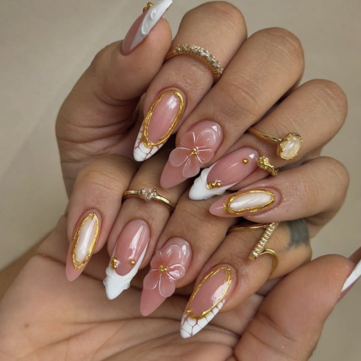 Artful nail art with floral accents Kalsten