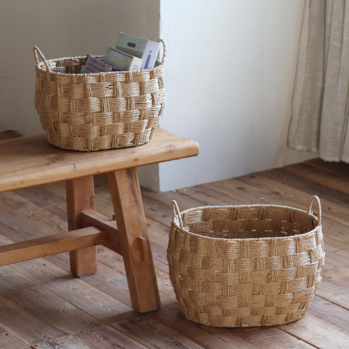 Storage baskets made of woven natural material Kalsten