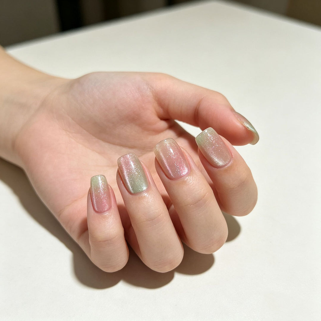 Iridescent Glitter Press-On Nail Tips Kalsten