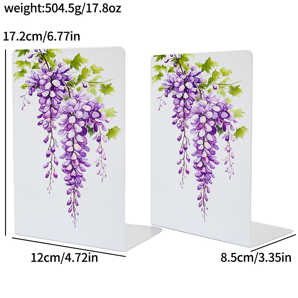 Decorative Wisteria Themed Bookends