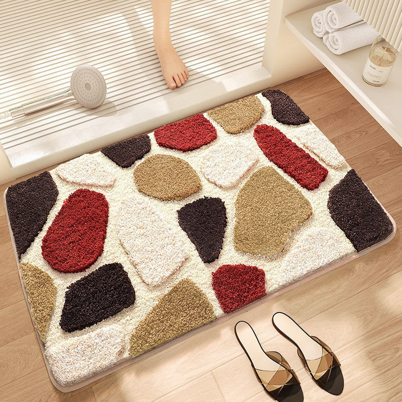 Unisex Textured Stone Pattern Bathroom Mat Kalsten