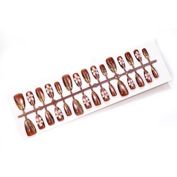 Artistic Floral Elegance Press-On Nail Set