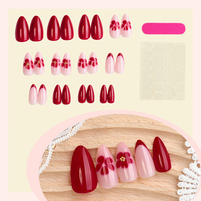 Artistic Floral Press-On Nail Set kalsten 1788495052