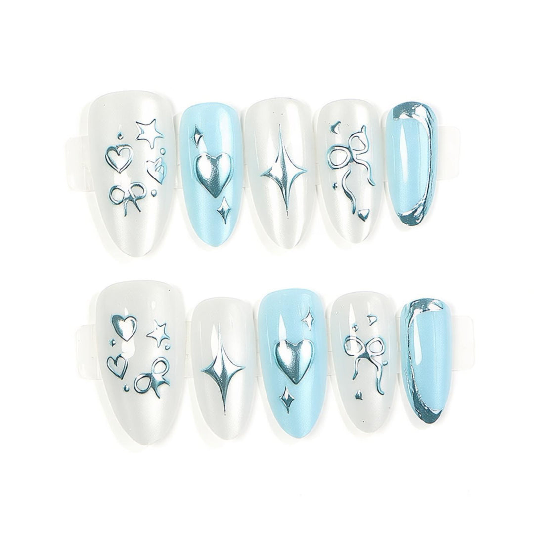Glamorous Metallic Press-On Nail Set Kalsten