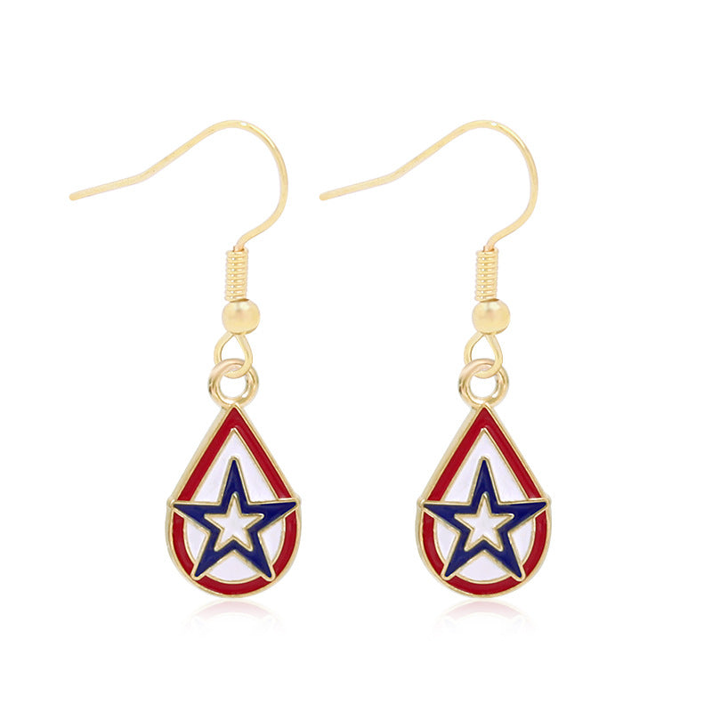 Women's long multi-layer star drop earrings with crystal embellishments and rhodium-plated alloy Kalsten