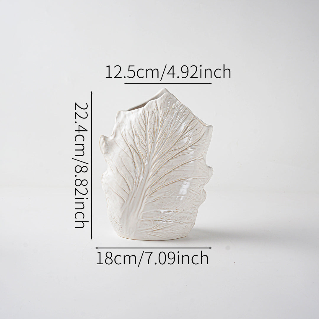 Decorative Ceramic Leaf-Shaped Centerpiece Vase