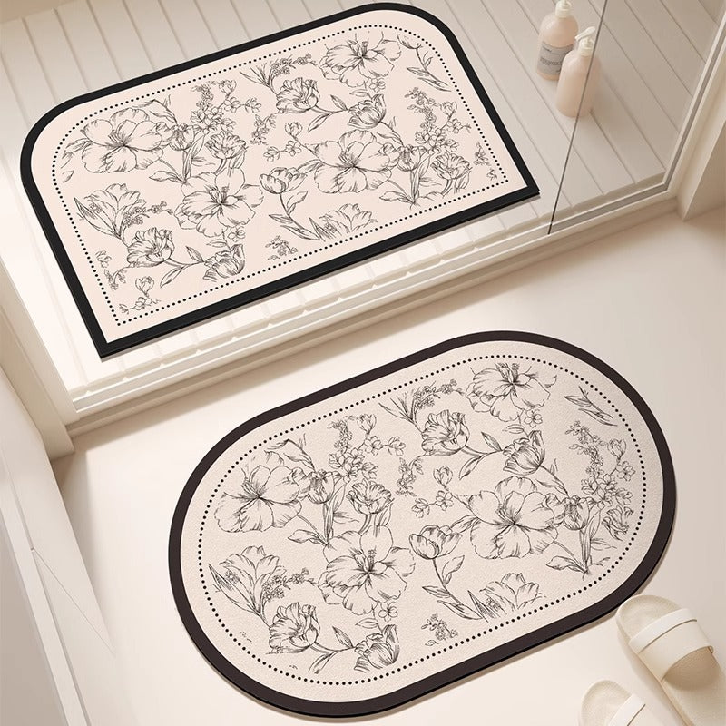 Floral Print Bath Mat