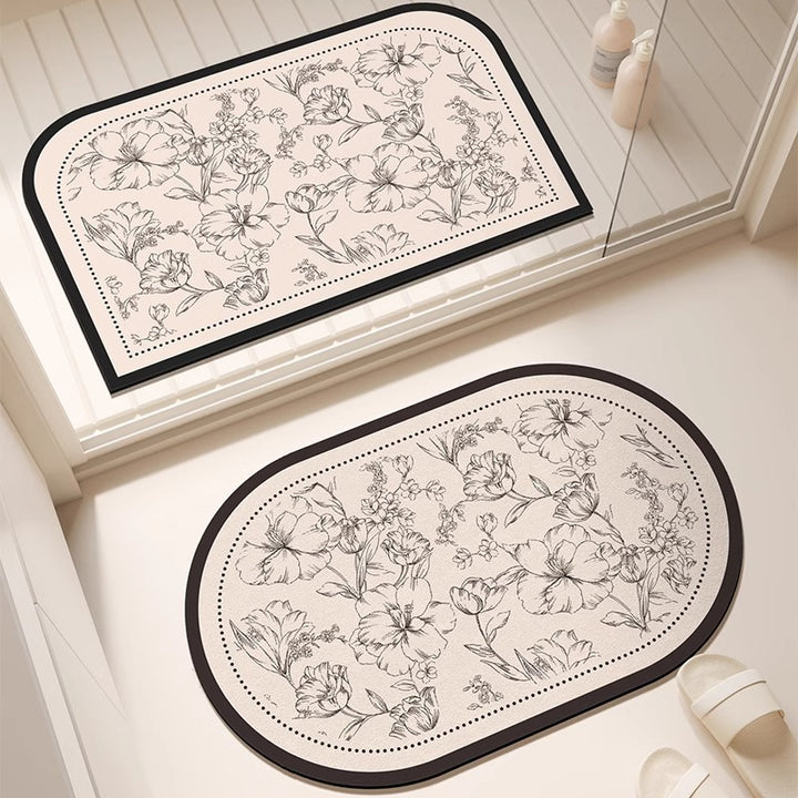 Floral Print Bath Mat