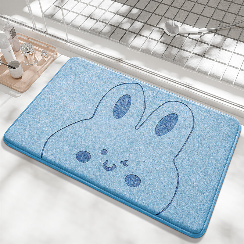 Playful Bunny Design Bath Mat Kalsten