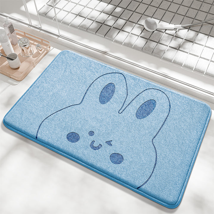 Playful Bunny Design Bath Mat Kalsten