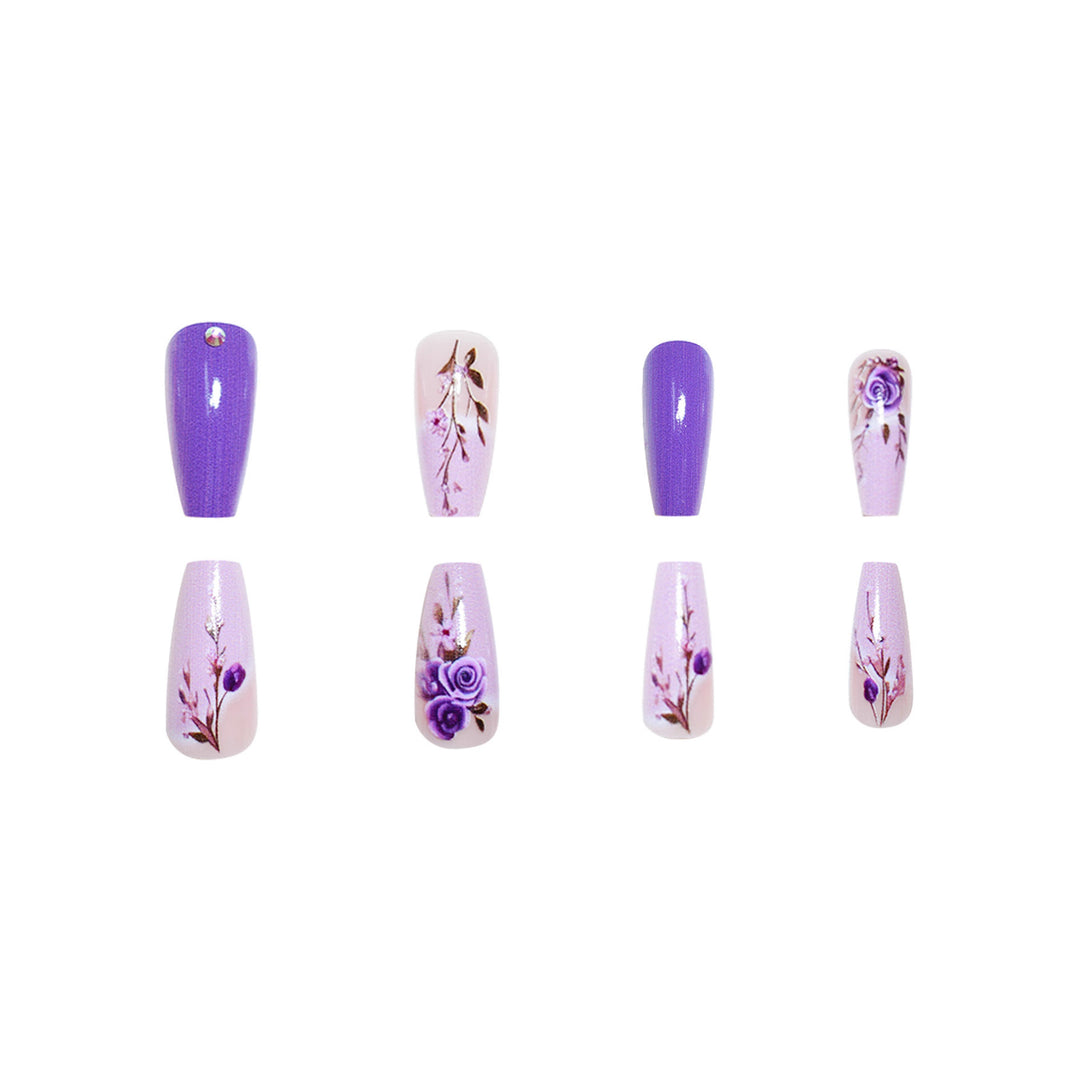 Elegant Floral 3D Press-On Nail Extensions Kalsten