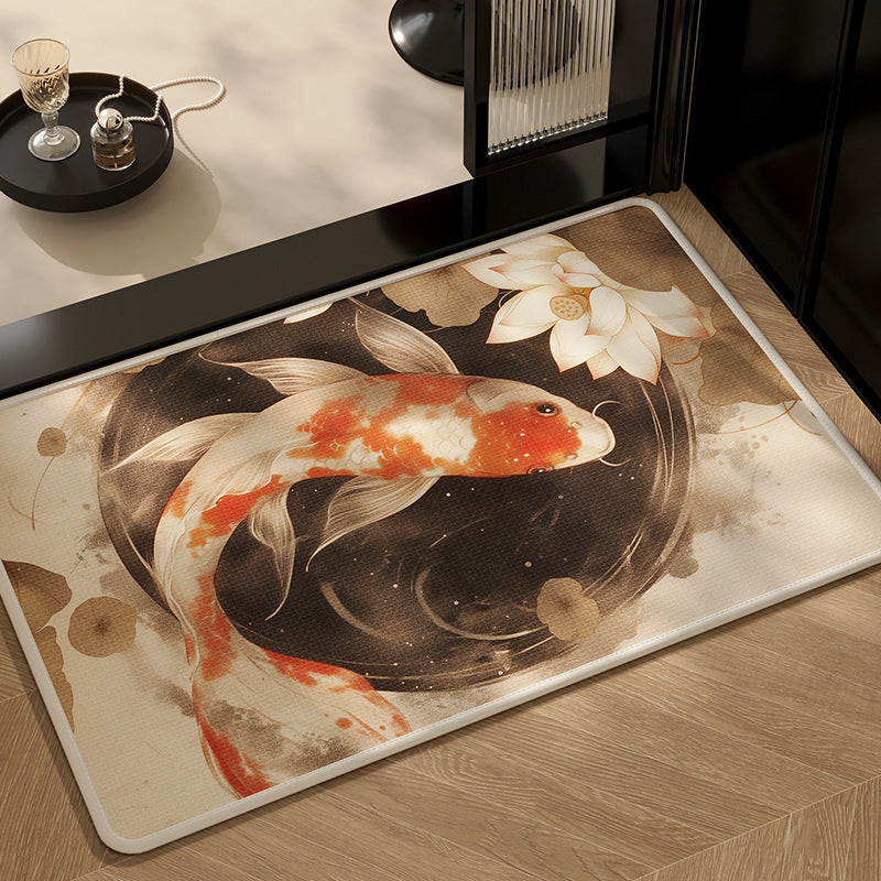 Artistic Floral Accent Mat