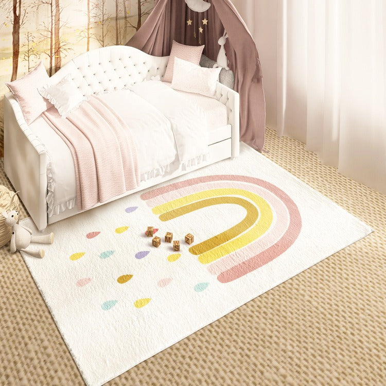 Children's Playful Rainbow-themed Area Rug