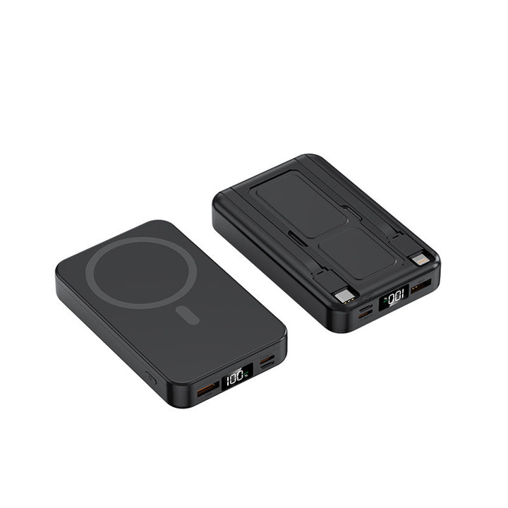 Portable power bank with integrated Qi charging function and digital capacity display Kalsten