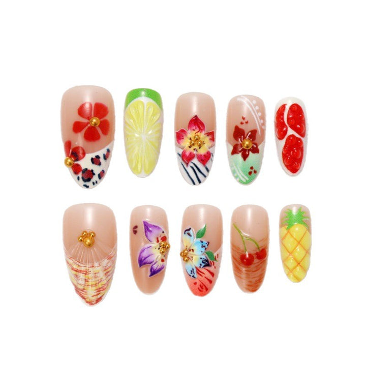 Flower Motif Artificial Nails Kalsten