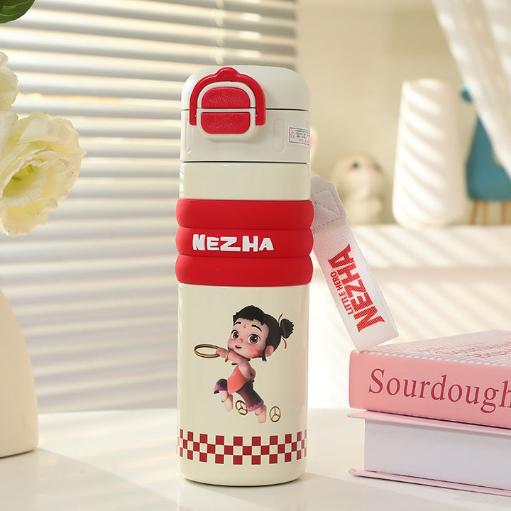 Women's Insulated Bottle with Playful Design and Practical Carry Handle Kalsten
