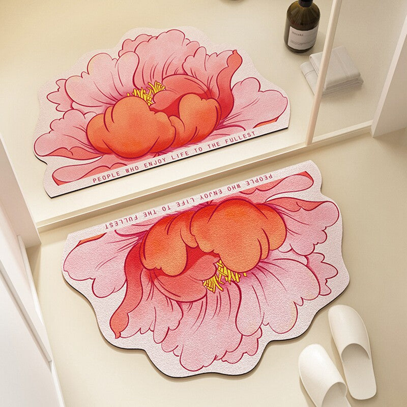 Floral Pattern Bath Mat Kalsten