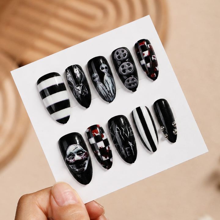 Creepy Halloween Nail Art Set with Creative Designs and 3D Effects Kalsten